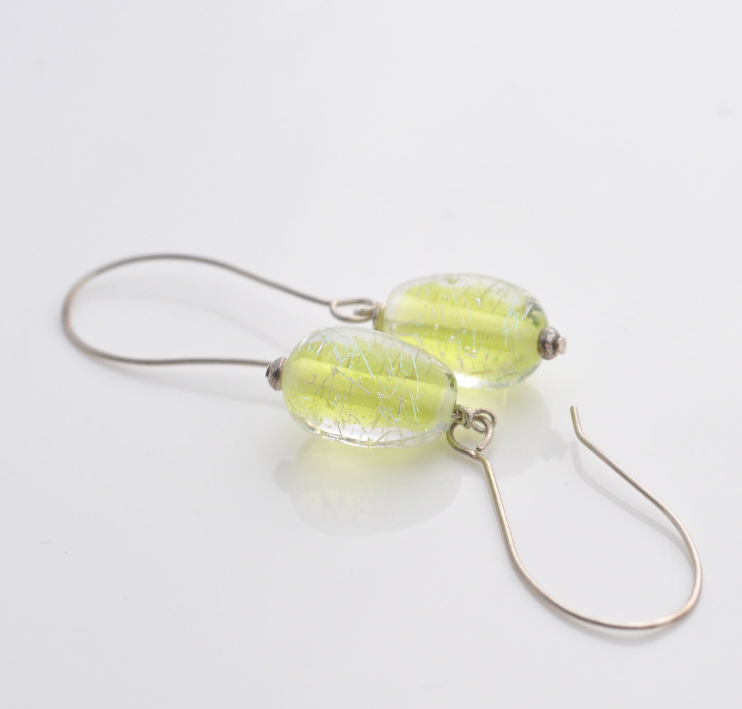 Earrings: Dichroic drops