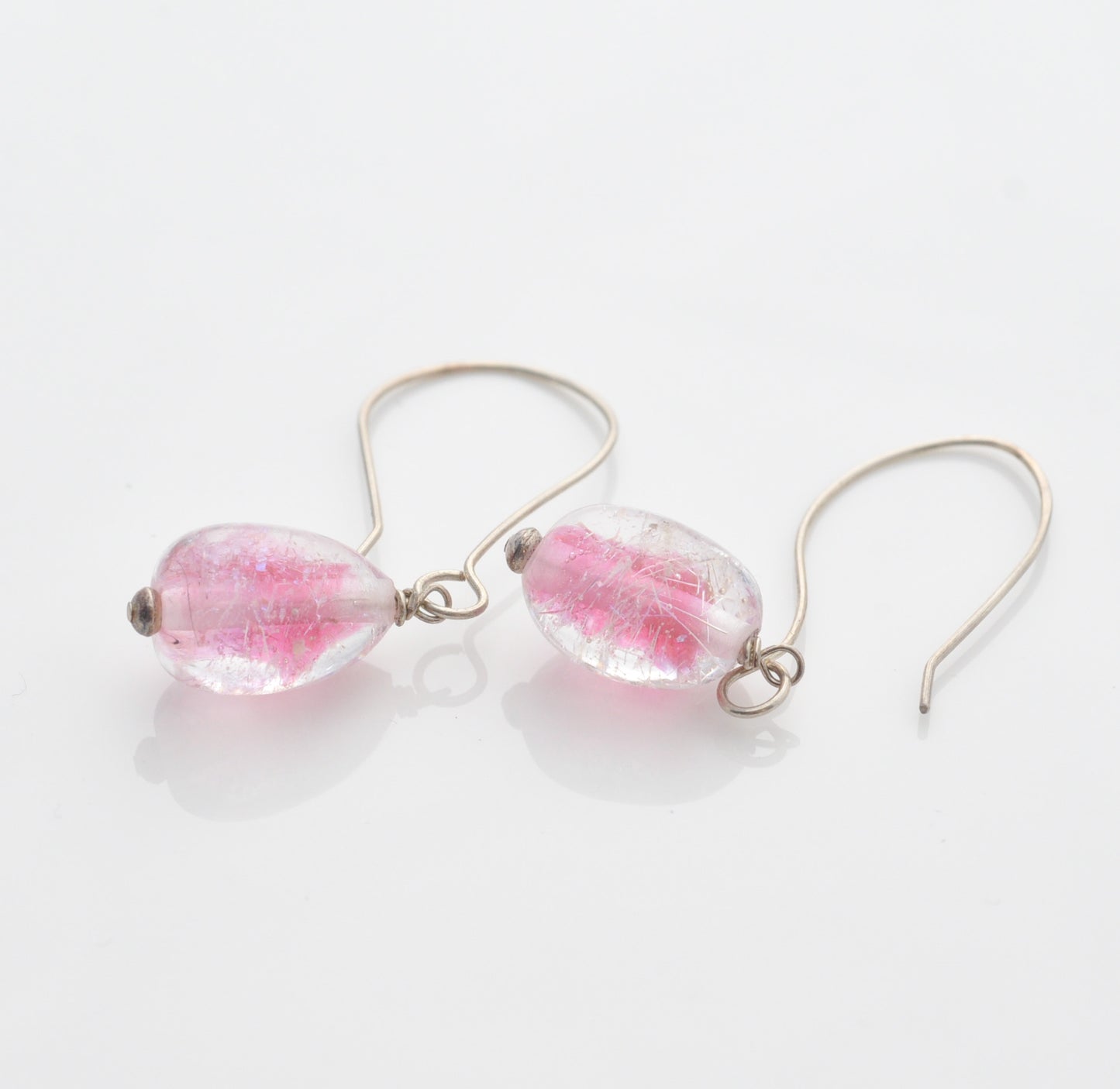 Earrings: Dichroic drops