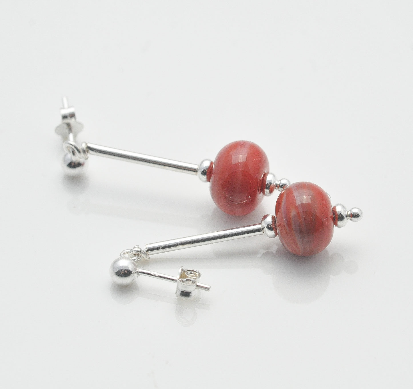 Earrings: Sterling silver tube