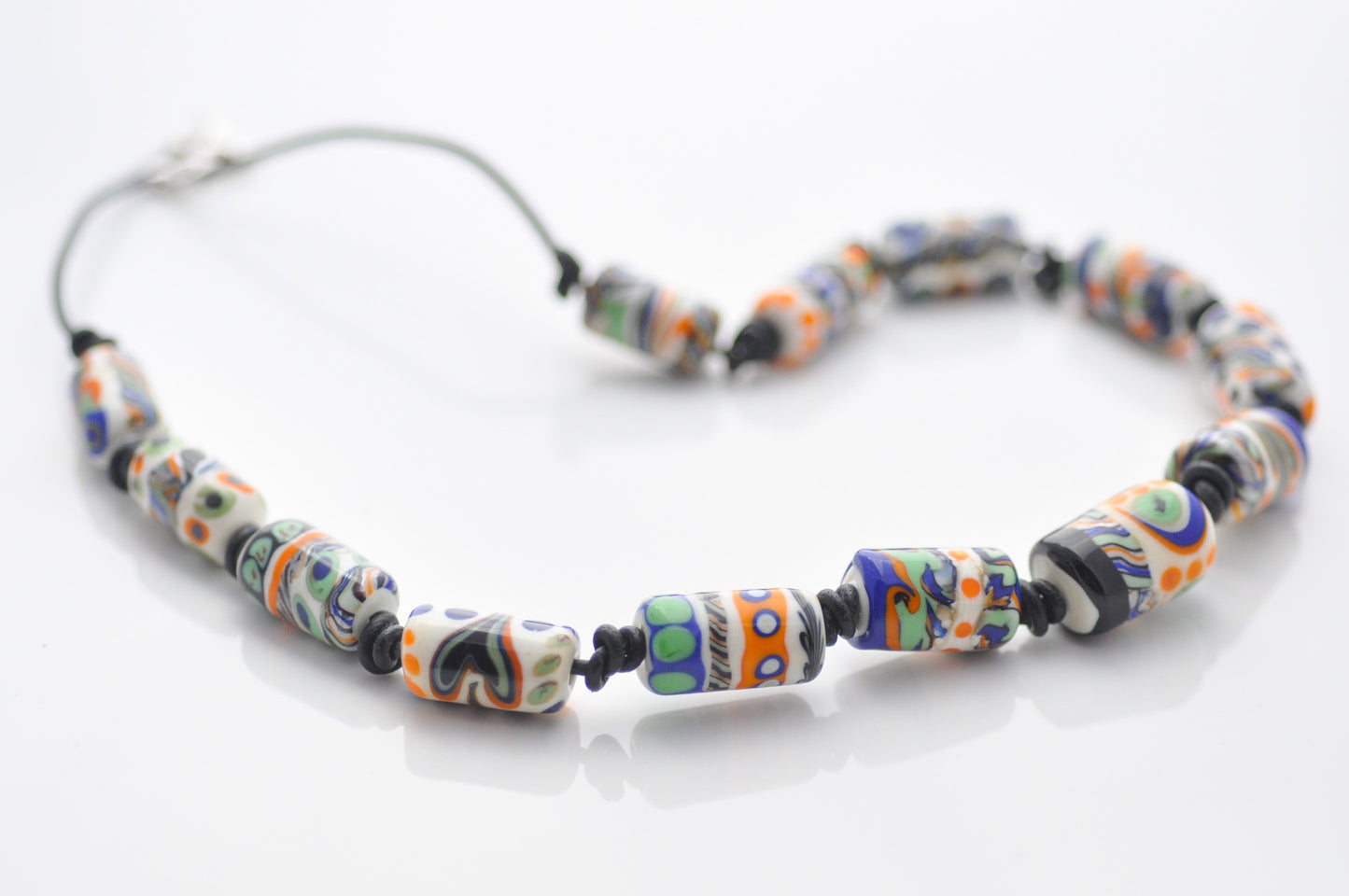 Tribal Style Beads: Orange, Blue, Green