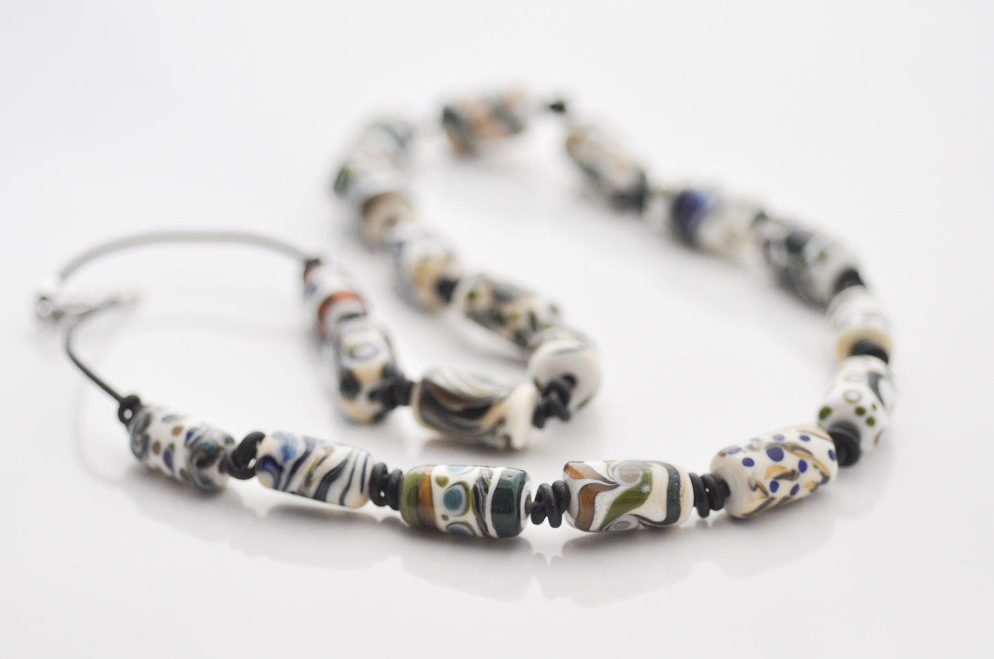 Tribal Style Beads: Green, Blue, Brown