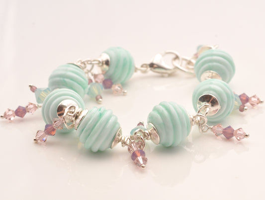 Charm Bracelet: Turquoise Marble Baroque