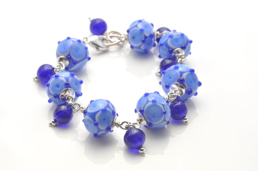 Charm Bracelet: Blue Zig Zag