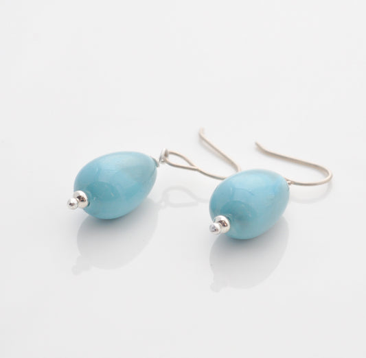 Earrings: Turquoise drops
