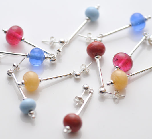 Earrings: Sterling silver tube