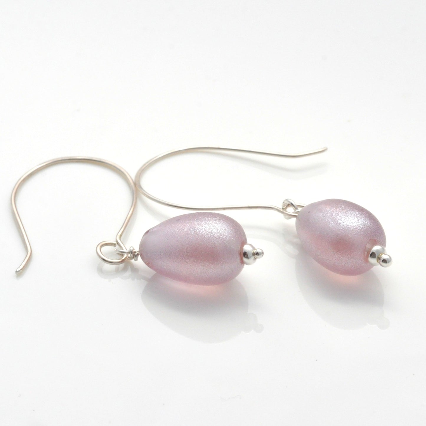 Earrings: Dichroic drops